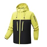 Genérico Chubasquero Hombre Ligera Montaña Otoño Chaqueta Invierno Trekking Bloqueo De Color Impermeable Cortavientos Hombre Termica Elegante Gabardina Senderismo Halloween 2#Amarillo XXL