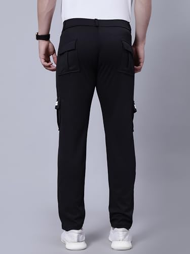 Image of Men's Casual Regular Fit Solid 2 Way Lycra Cargo for Men & Boys|Men's Cargo