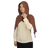 FSUJWOA Mittelalter Vintage Kapuzenschal Goth Cape Kostüm Mode Schal Schal Kapuzenschal Für Männer Frauen (Braun)
