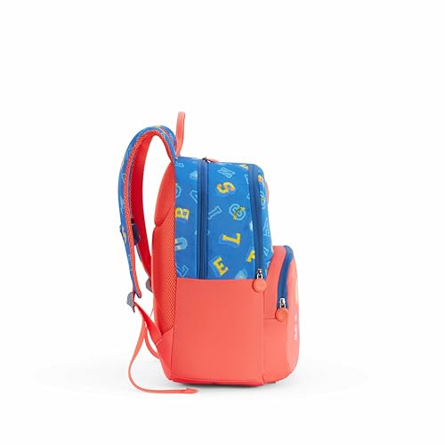 Image of American Tourister Wiggle | 26 Ltrs | 2 Compartments | Bottle Pocket | Ergonomic Padded Back Panel & Shoulder Straps | Kids Backpack | 1 Year International Warranty | Champ Coral Blue
