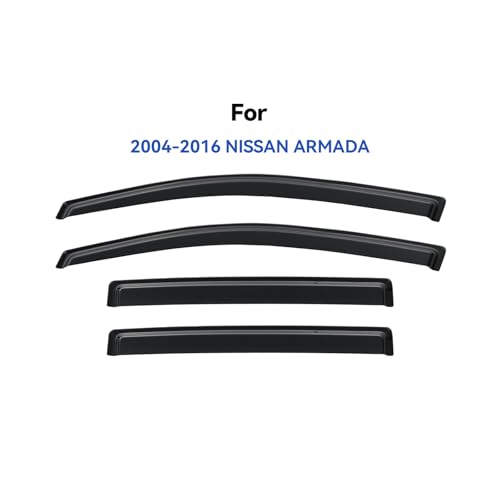 Image of Window Visors Rain Guards Shield for 2004-2016 Nissan Armada, Out-Channel Window Vent Wind Deflectors Visors Shades for 04-16 Armada