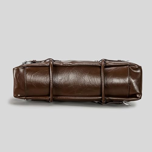 Sac à main rétro en cuir synthétique finitions soignées noir - 6