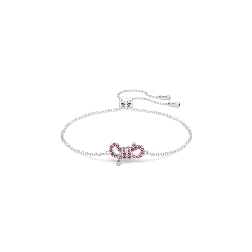 Swarovski Lifelong Bow bracelet, Bow, Pink, Rhodium Finish