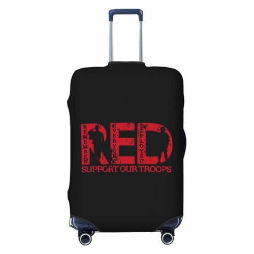Remember Everyone Deployed Travel Luggage Cover Suitcase Protector Fits 26-28 Inch Case(Black,L)