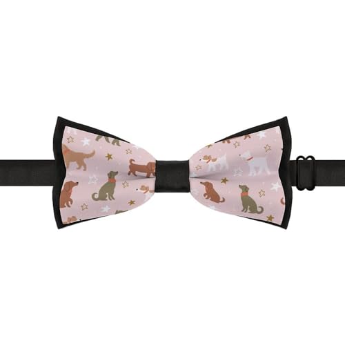 GoasNei Dachshund Dog Pattern Bow Tie for Men Adjustable Necktie Funny Tie Neck Ties for Weddings Party