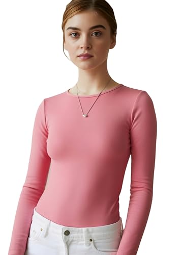 Image of SIGHTBOMB Close Rim Ultra Soft Microfiber Round Neck Long Sleeve Cuddle TEE for Women