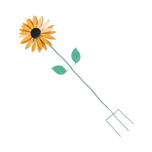 Mikikit 1Pc Sunflower Windmill Outdoor Garden Decor Fun Spinning for Durable Iron Construction for Lawn and Party Decorations