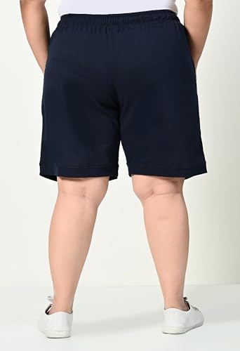 Image of Women's Plus Size Bermunda Shorts | Knee Length Cotton Short | Half Pants for Womens