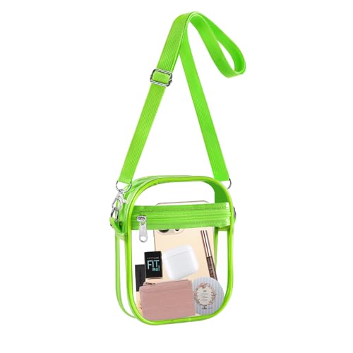 Image of Fibrdoo Clear Crossbody Purse Bag, Clear Bag Stadium Approved with Front Pocket for Concerts Sports Festivals