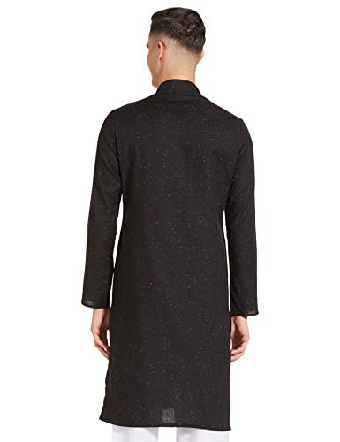 Image of Manthan Men's Cotton Full Sleeves Kurta, Mandarin Collar Ethnic Knee Length Kurta
