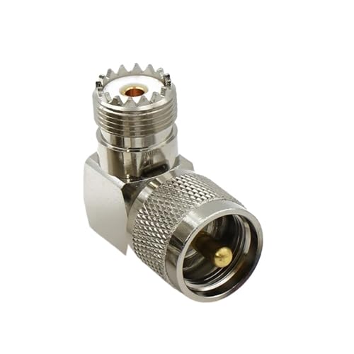 Adaptador UHF macho para solucionar falta de espacio con conector codo SO239 y PL259
