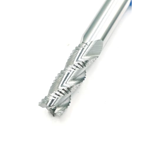 Image of HRC45 3Flutes Tungsten Solide Carbide Roughing End Mills for Cutting Aluminium with no Coating CNC Router Bit Wood Metal milling Cutter Shank Dia 3 /8 inches (1pc, Shank Dia 3 /8 inch)