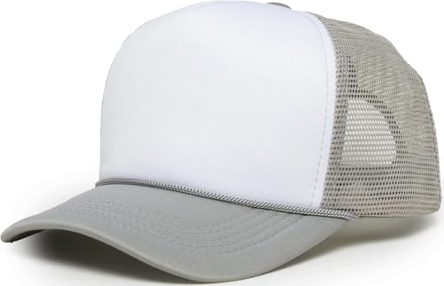 Image of Funky Junque Blank Mesh Foam Lightweight Snapback Trucker Hat | Lightweight Foam Trucker Hat with Breathable Mesh Back, Golf Beach and Street Style, Trendy Trucker Hats for Men