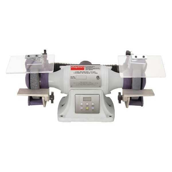 Dayton 6-inch Bench Grinder with guards and tool rests installed