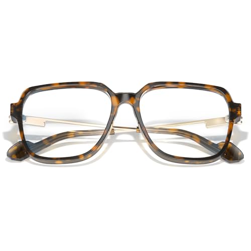Image of VISOONE Oversized Blue Light Blocking Glasses with Chic Square TR90 Frame and Metal Temple for Women Men Ryan