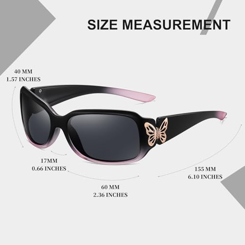 Image of HAOLOTA Women's Polarized Sunglasses - Fashionable Wraparound Butterfly Design with UV400 Protection