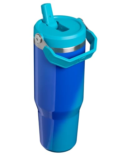 Image of STANLEY IceFlow 2.0 Flip Straw Tumbler with Handle 30 oz | Twist On Lid and Flip Up Straw | Leakproof Water Bottle | Insulated Stainless Steel | BPA-Free | Sea Glass Aura