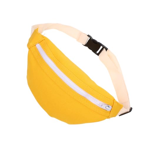 TOPPERFUN Riñonera de Lona para Amarilla, Bolso Bandolera Portátil Multifuncional, Bolsa de Pecho para Exteriores, Almacenamiento para Juguetes y Accesorios, Bolsa de Cintura Práctica