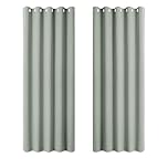 PONY DANCE Sage Green Thermal Curtains - Eyelet Blackout Window Curtains & Drapes for Privacy Protect & Light Block Soft Panels for Living Room, 2 Pieces, 66 Inch Width x 72 Inch Drop