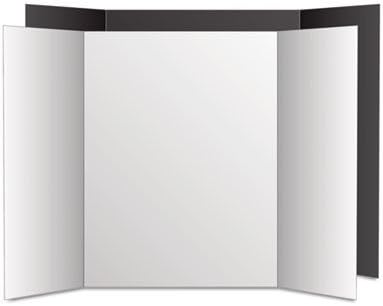 Too Cool Tri-Fold Poster Board, 36 x 48, Black/White, 6/PK