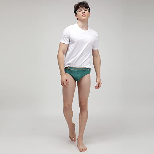Image of sporto Men's Solid Cotton Brief with Soft Elastic Waistband (Pack of 3) Black