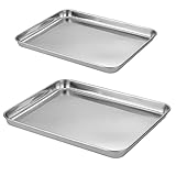 Cookies Sheet Tray Stainless Steel Pans ,Toaster Oven Cookware Pan Tray Ovenware(430(18/0)Stainless...