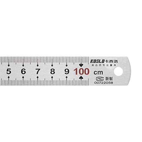 sourcing map Stainless Steel Ruler 100cm Metal Rulers 0.79" Wide, Metric Graduation Straight Edge Measuring Tool