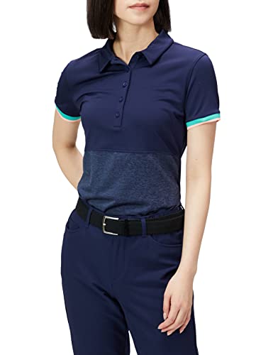 Under Armour Women's Zinger Point Short-Sleeve Golf Polo , Midnight Navy (410)/Metallic Silver , Medium #TOP19
