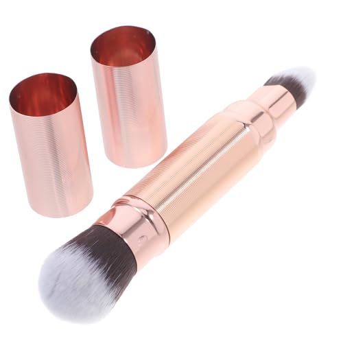 IWOWHERO Retractable Dual End Makeup Brush for Loose Powder Concealer Compact Womens Makeup Tool Soft Bristles for Smooth Application Design for Go Touch Ups