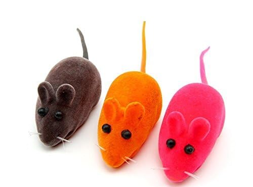 Image of PETS EMPIRE Fun Plush Cat Rats, Cats Hunting Mouse Toys, Bite Proof Cat Squeek Toy, Interactive Mice Plush Squeaky, Soft Mouse Toys for Cats, Kittens - 3Pcs (Color May Vary)