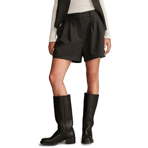 Short plissé Lucky Brand l'élégance du gris à carreaux pour femme
