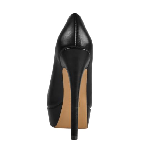 sexytag Women's Platform Heels Peep Toe Pumps Slip On High Stiletto Heels2
