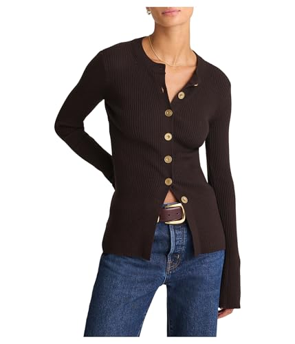 (取寄) メイドウェル レディース メリノ ストレッチ ボタン ロングライン アリア ジャック Madewell women Merino Stretch Button Longline Aria Jack Molasses Madewell Women's Merino Stretch Button Longline Aria Jack