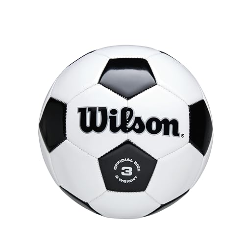 WILSON Traditional Soccer Ball - Size 3, Black/White