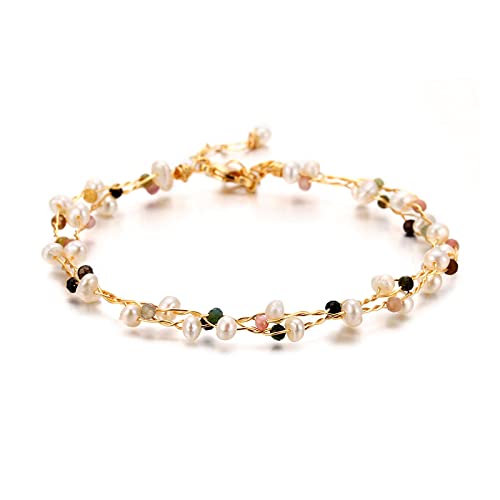 Bracelet perle d'eau douce naturelle contre les bijoux ternes fait main