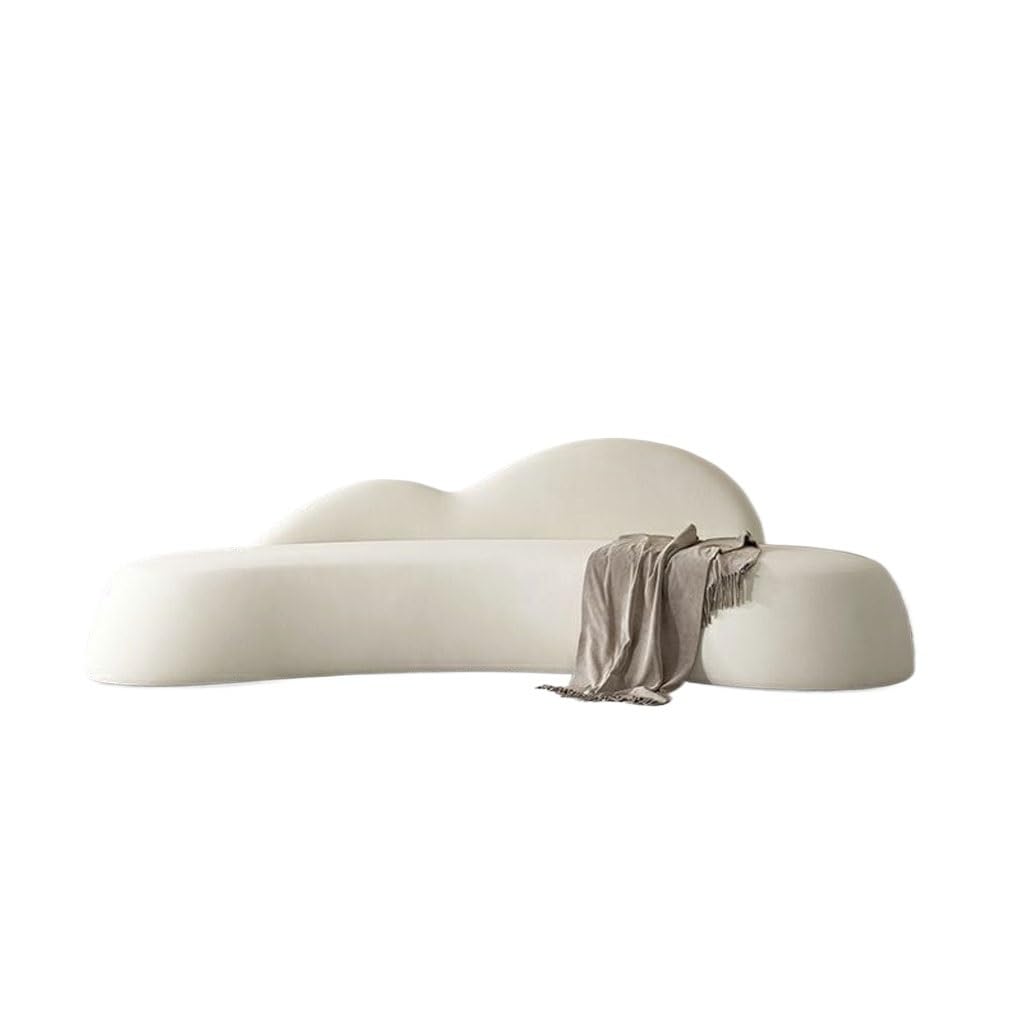 Petit canapé léger de luxe crème pour salon de beauté, salon de coiffure, magasin de vêtements, loisirs salon canapé pour petits espaces d'appartement