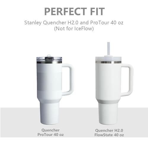 Dreamfocus 40 oz Leak Proof Handle Flip Straw Lid Replacement for Stanley 40 oz Quencher H2.0 and ProTour Tumbler, Not for 30 oz Cups