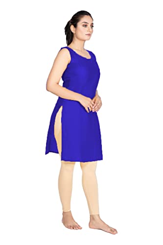 Image of Women's Cotton Long Camisole for Kurti /Suit Slip /Long Inner /Samij for Women Sameej /Knee Length Inner Wear /Sameez /Kurti Slip /Round Neck /Invisible