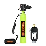 SMACO Mini Scuba Tank 0.5L Portable Small Diving Tank with Refill Adapter Reusable Diving Cylinder up to 10 Minutes Dive Time Lung Diving Tank Pony Bottle for Underwater Breathing Rescue S300 B Green