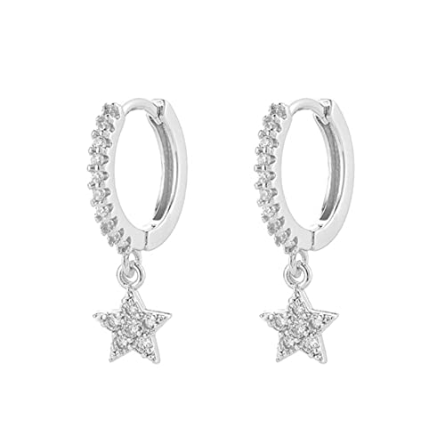 Argent sterling 925 boucle d'oreille papillon en zircon cubique brillant