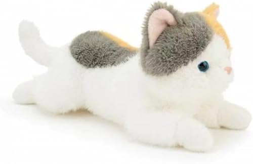 GEBYUIリアル可愛いグレー猫ぬいぐるみ 小さい抱き枕タイプ もちもちふわふわ触感で癒しを (60cm,ブラック)