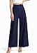 PRETTYGARDEN Womens Spring Wide Leg Palazzo Pants 2026 Trendy Loose Button High Waist Pleated Work Business Casual Trousers (Navy Blue,Large)