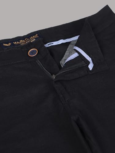 Image of Majestic Man Premium Cotton Slub Slim Fit Comfortable Solid Stylish Trousers