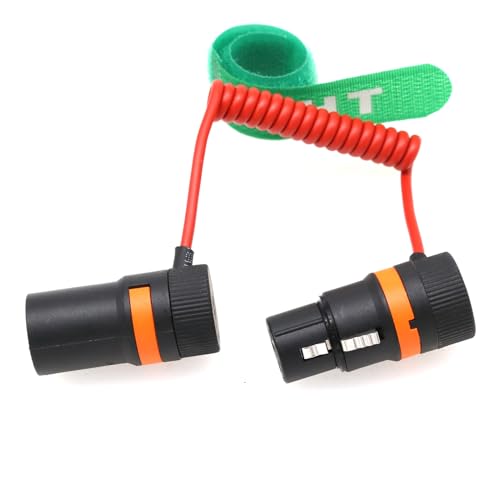 HangTon XLR Cable de audio de 3 pines para micrófono Sony FX3 FX9 Canon, grabadora de cámara de sonido, dispositivos Zoom Zaxcom, ángulo recto, bajo perfil, cable trenzado rojo en espiral - imagen 8