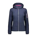  CMP 39A5006 Damen Softshelljacke atmungsaktiv wasserabweisend abnehmbare Kapuze, Groesse 42, marine/beere