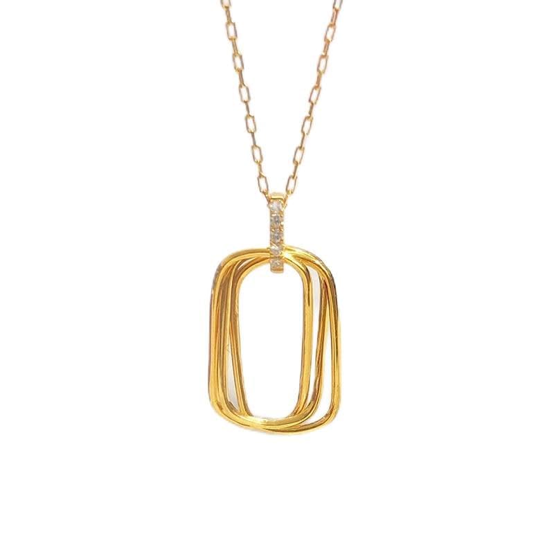 Collier de forme géométrique en acier inoxydable hypoallergénique