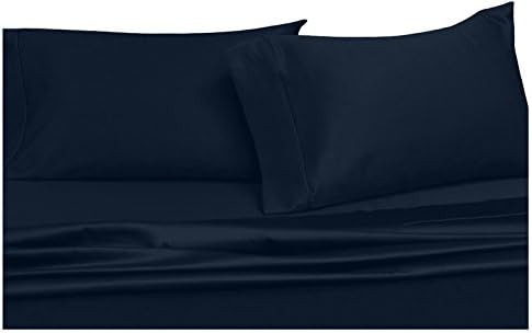 Royal Hotel's Solid Navy 600-Thread-Count 4pc Olympic Queen Bed Sheet Set 100-Percent Cotton