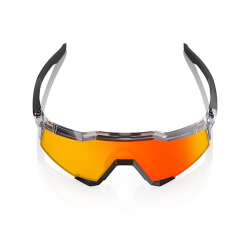 Image of 100% SPEEDCRAFT Sport Performance Cycling Sunglasses (Translucent Grey & Matte Black - HiPER Red Mirror Lens)
