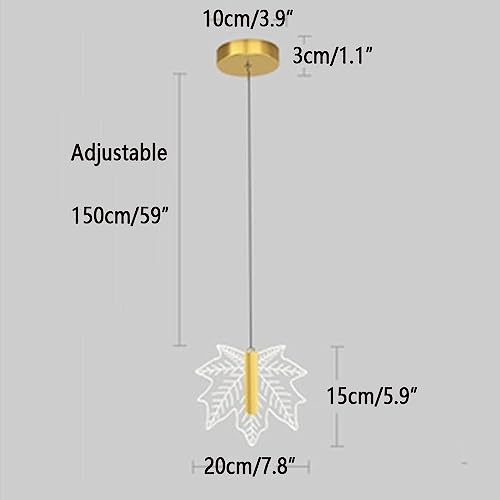 Lámpara colgante de acrílico nórdico con diseño LED de hojas de arce de lujo 3