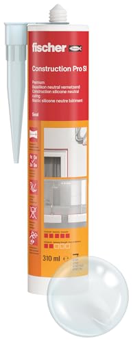 fischer Premium-Bausilikon, geruchsarmes Silikon, wetterfeste Dichtmasse für Innen & Außen,...